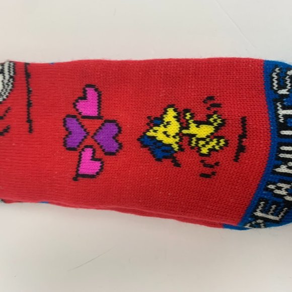 NWT Peanuts Sherpa Lined Socks Snoopy Woodstock Red Adult One Size Fits Most - Picture 3 of 4